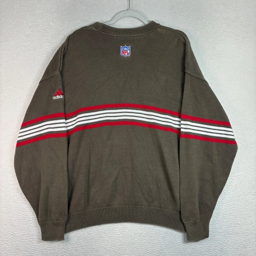 Vintage Adidas Tampa Bay Buccaneers Sweater Men XL Brown Crewneck Cotton 90s USA